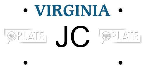 JC Virginia License Plate