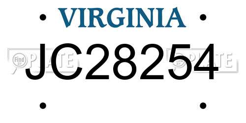 JC28254 Virginia License Plate