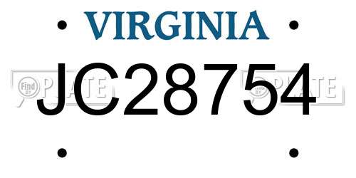 JC28754 Virginia License Plate