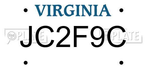JC2F9C Virginia License Plate