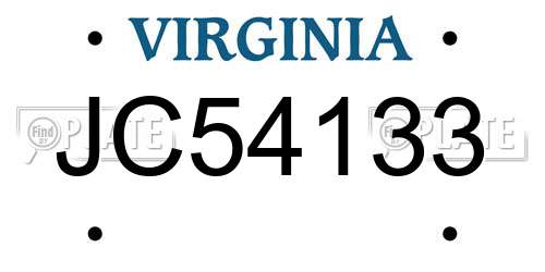 JC54133 Virginia License Plate