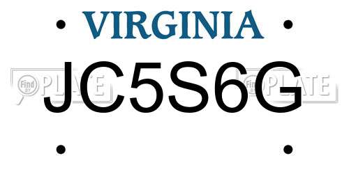 JC5S6G Virginia License Plate