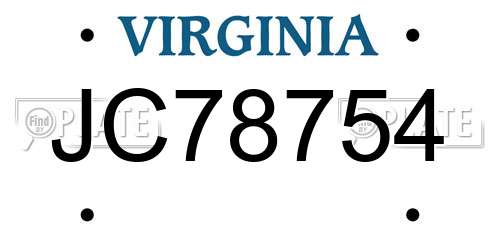JC78754 Virginia License Plate