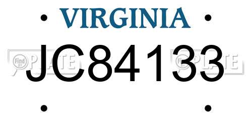 JC84133 Virginia License Plate
