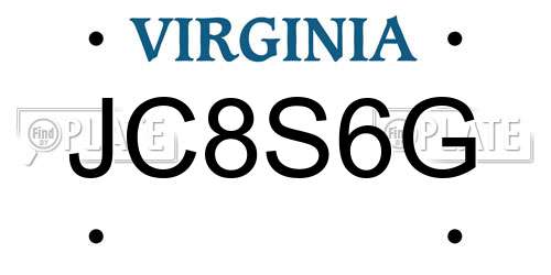 JC8S6G Virginia License Plate