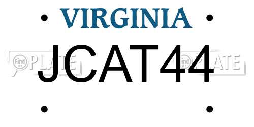 JCAT44 Virginia License Plate