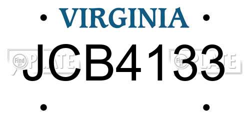 JCB4133 Virginia License Plate