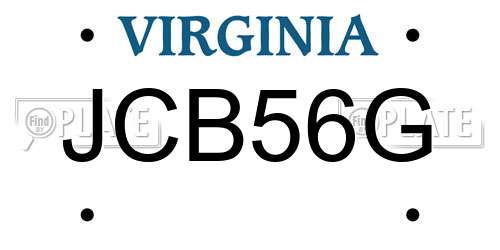 JCB56G Virginia License Plate