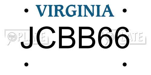 JCBB66 Virginia License Plate