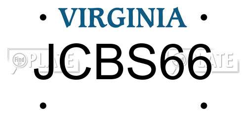 JCBS66 Virginia License Plate