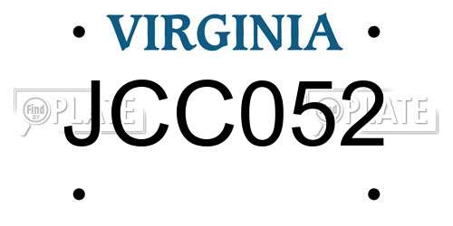 JCC052 Virginia License Plate