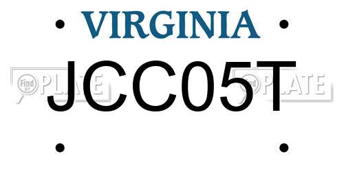 JCC05T Virginia License Plate