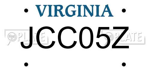 JCC05Z Virginia License Plate