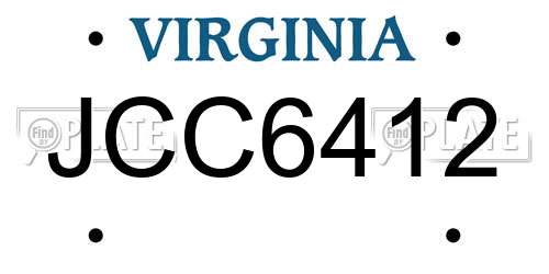 JCC6412 Virginia License Plate