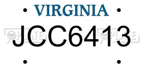 JCC6413 Virginia License Plate