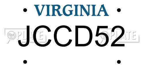 JCCD52 Virginia License Plate
