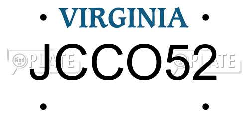 JCCO52 Virginia License Plate