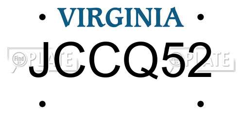JCCQ52 Virginia License Plate