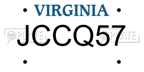JCCQ57 Virginia License Plate