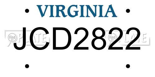 JCD2822 Virginia License Plate