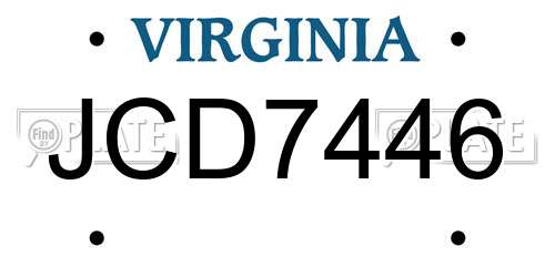 JCD7446 Virginia License Plate