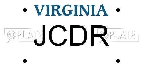 JCDR Virginia License Plate