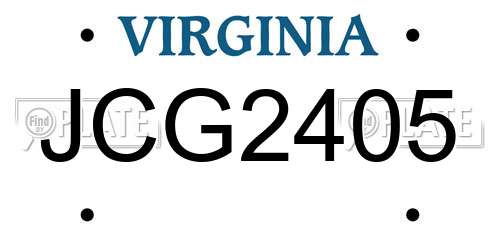 JCG2405 Virginia License Plate