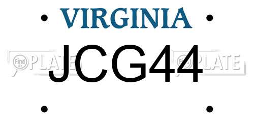 JCG44 Virginia License Plate