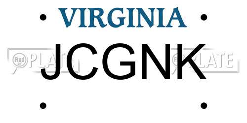JCGNK Virginia License Plate