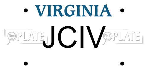 JCIV Virginia License Plate