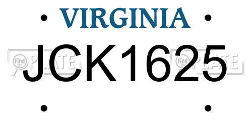 JCK1625 Virginia License Plate