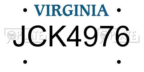 JCK4976 Virginia License Plate