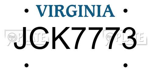 JCK7773 Virginia License Plate