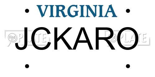 JCKARO Virginia License Plate