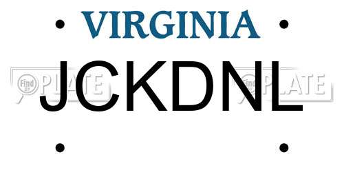 JCKDNL Virginia License Plate