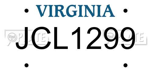 JCL1299 Virginia License Plate