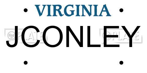 JCONLEY Virginia License Plate