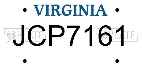 JCP7161 Virginia License Plate