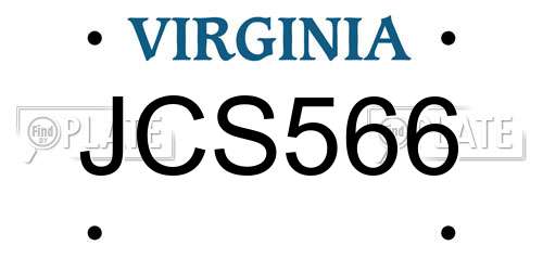 JCS566 Virginia License Plate