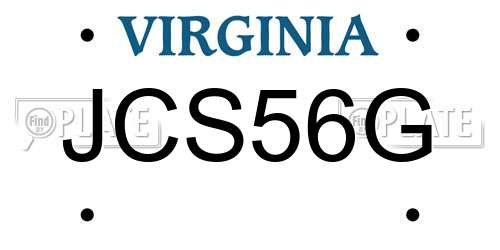 JCS56G Virginia License Plate
