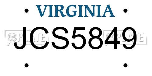 JCS5849 Virginia License Plate