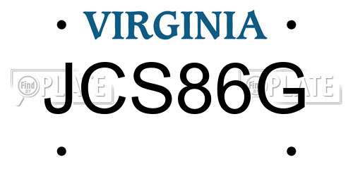 JCS86G Virginia License Plate