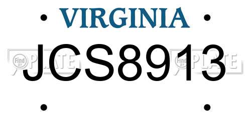 JCS8913 Virginia License Plate