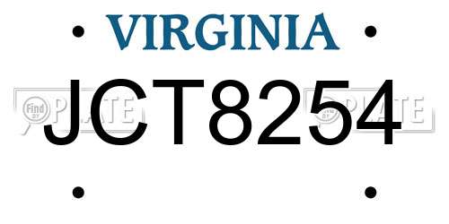 JCT8254 Virginia License Plate