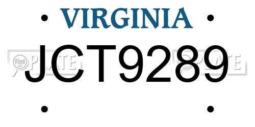 JCT9289 Virginia License Plate