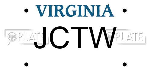 JCTW Virginia License Plate
