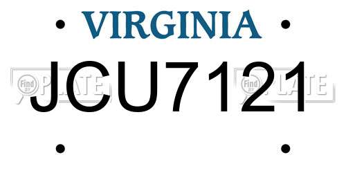 JCU7121 Virginia License Plate
