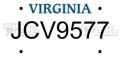 JCV9577 Virginia License Plate
