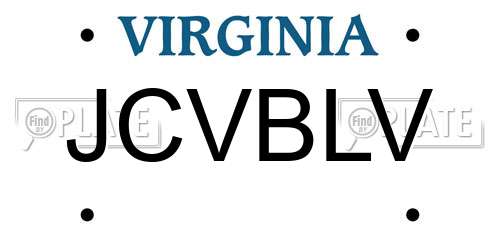 JCVBLV Virginia License Plate