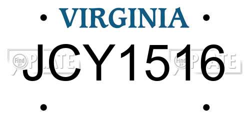 JCY1516 Virginia License Plate